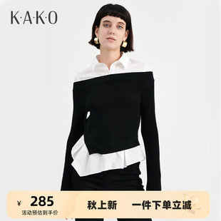绵羊毛针织毛衣3932541 设计感时尚 KAKO针织衫 女新品