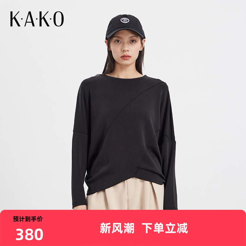 2024春夏纯色圆领拼接宽松卫衣