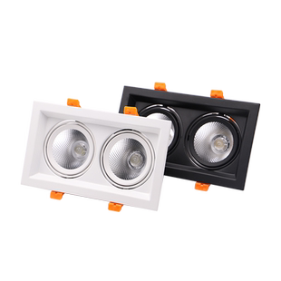 LED格栅灯15*30双头方形射灯网格葡萄架铝格栅嵌入式商用斗胆射灯