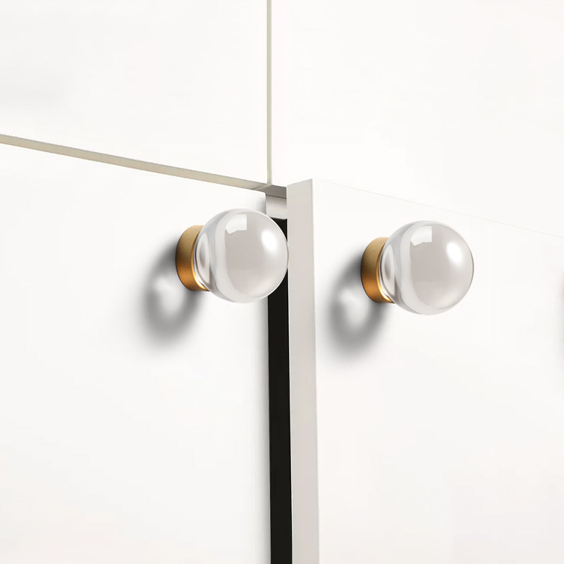 水晶柜门拉手圆形鸽子蛋抽屉柜子衣柜门把手欧式橱柜轻奢黄铜拉手,基础建材,小拉手,淘宝优惠券,粉丝福利购,淘宝优惠卷