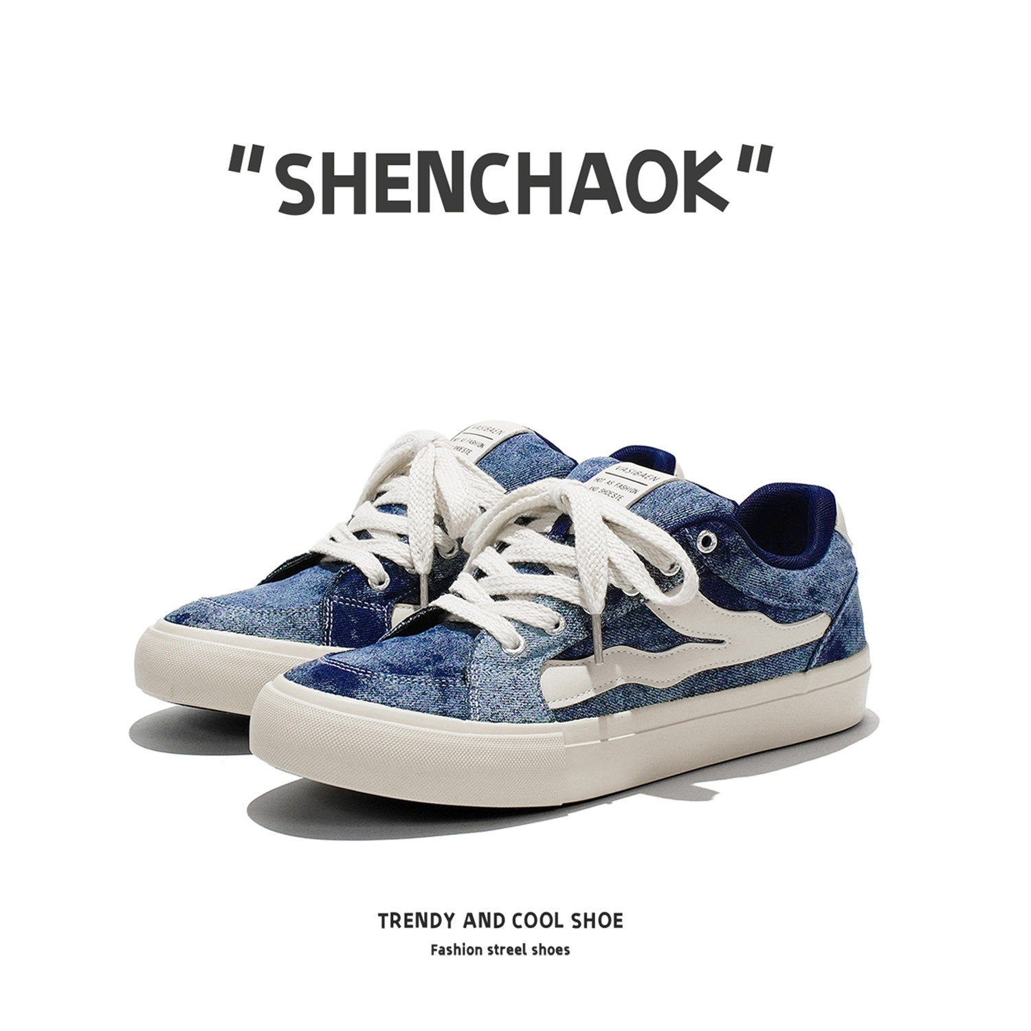 2025秋冬季美式复古牛仔帆布鞋子男潮鞋港风小众设计百搭休闲板鞋,流行男鞋,休闲板鞋,淘宝优惠券,粉丝福利购,淘宝优惠卷