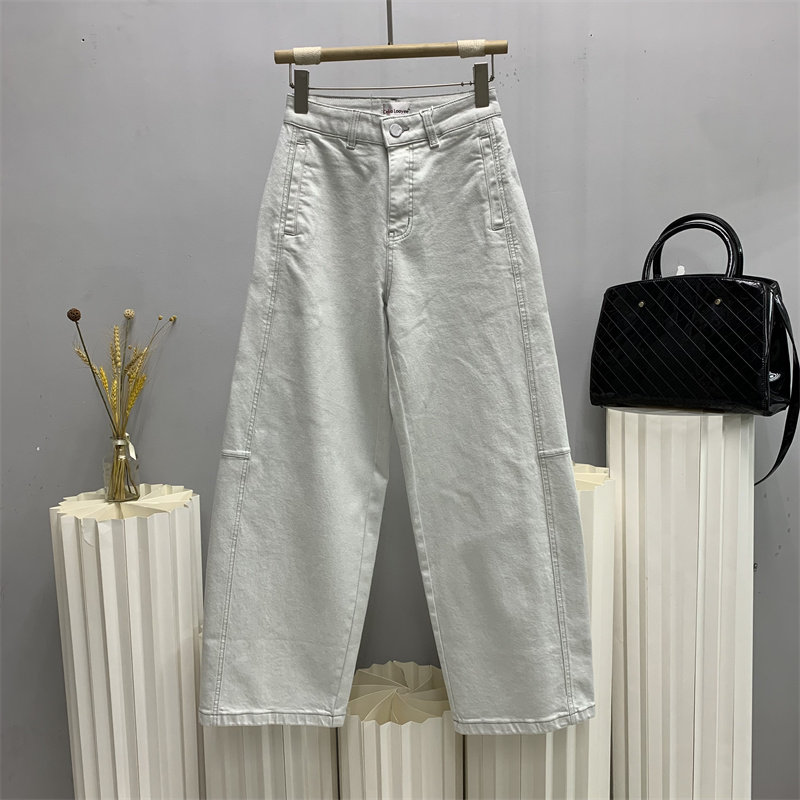 ckly斯卡洛依2852欧货2026春款休闲云雾灰牛仔弯刀裤女宽松拖地裤,女装/女士精品,牛仔裤,淘宝优惠券,粉丝福利购,淘宝优惠卷