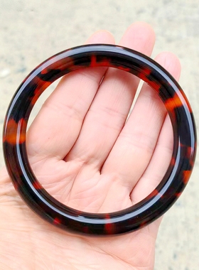 甲壳花色圆条手镯豹纹瑁色手环