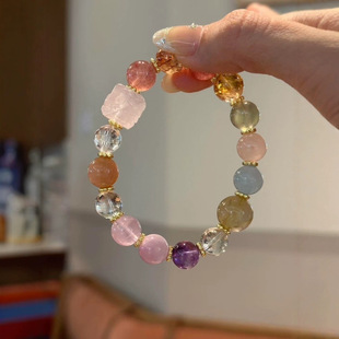 九尾狐多宝水晶黑晶超七串珠手链不掉色女夏季高级感手串手饰