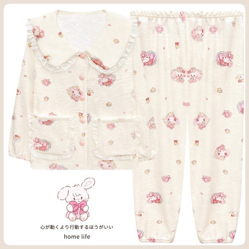 mikko秋冬季珊瑚绒睡衣