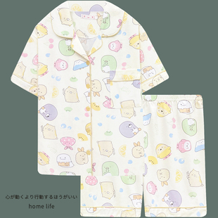 短裤 ins角落生物卡通睡衣女夏季 薄款 纯棉短袖 学生 可爱家居服套装