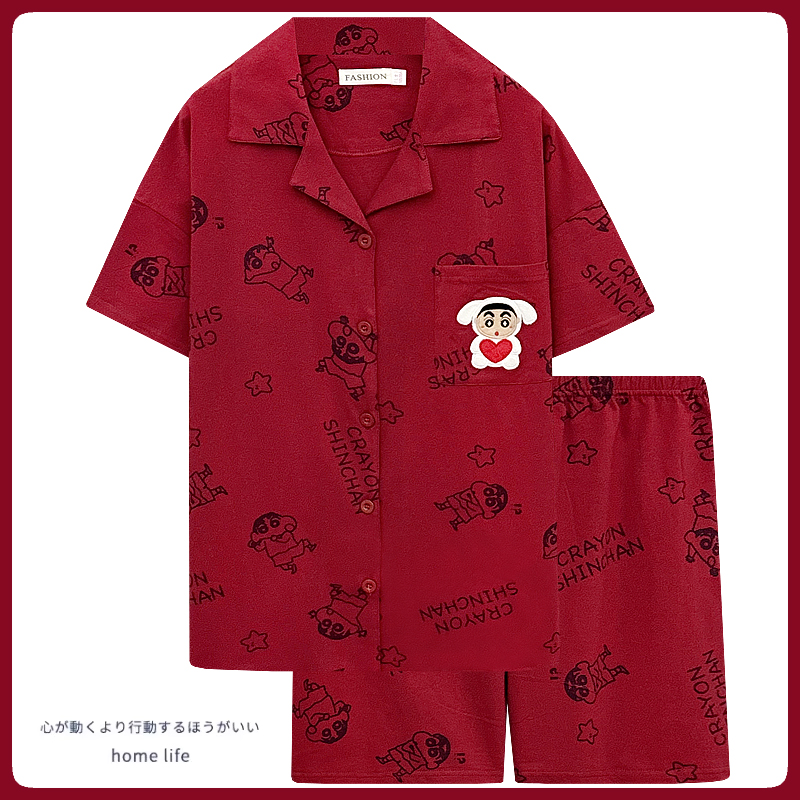 红色本命年结婚庆睡衣情侣夏天