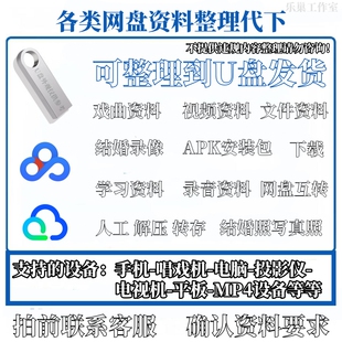 高速u盘可定制网盘资料代下转存可整理到u盘帮下载素材资料到u盘