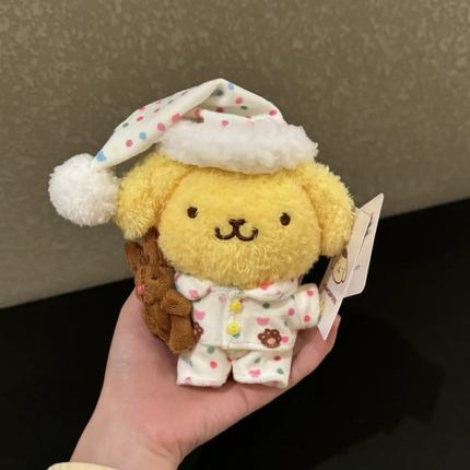 正版布丁狗睡衣套装毛绒包挂件可爱卡通钥匙扣挂饰毛绒玩偶送礼物
