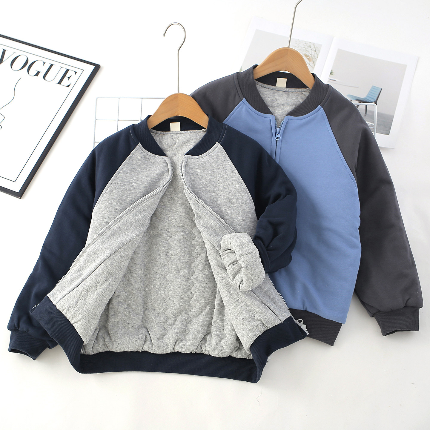 儿童夹棉保暖外套学生校服神器