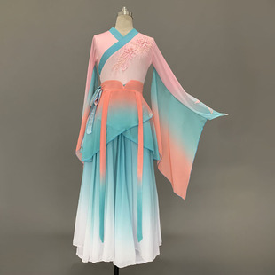 唤鱼清歌舞蹈服儿童成人剧目艺考大摆裙古典舞演出服女飘逸中国风