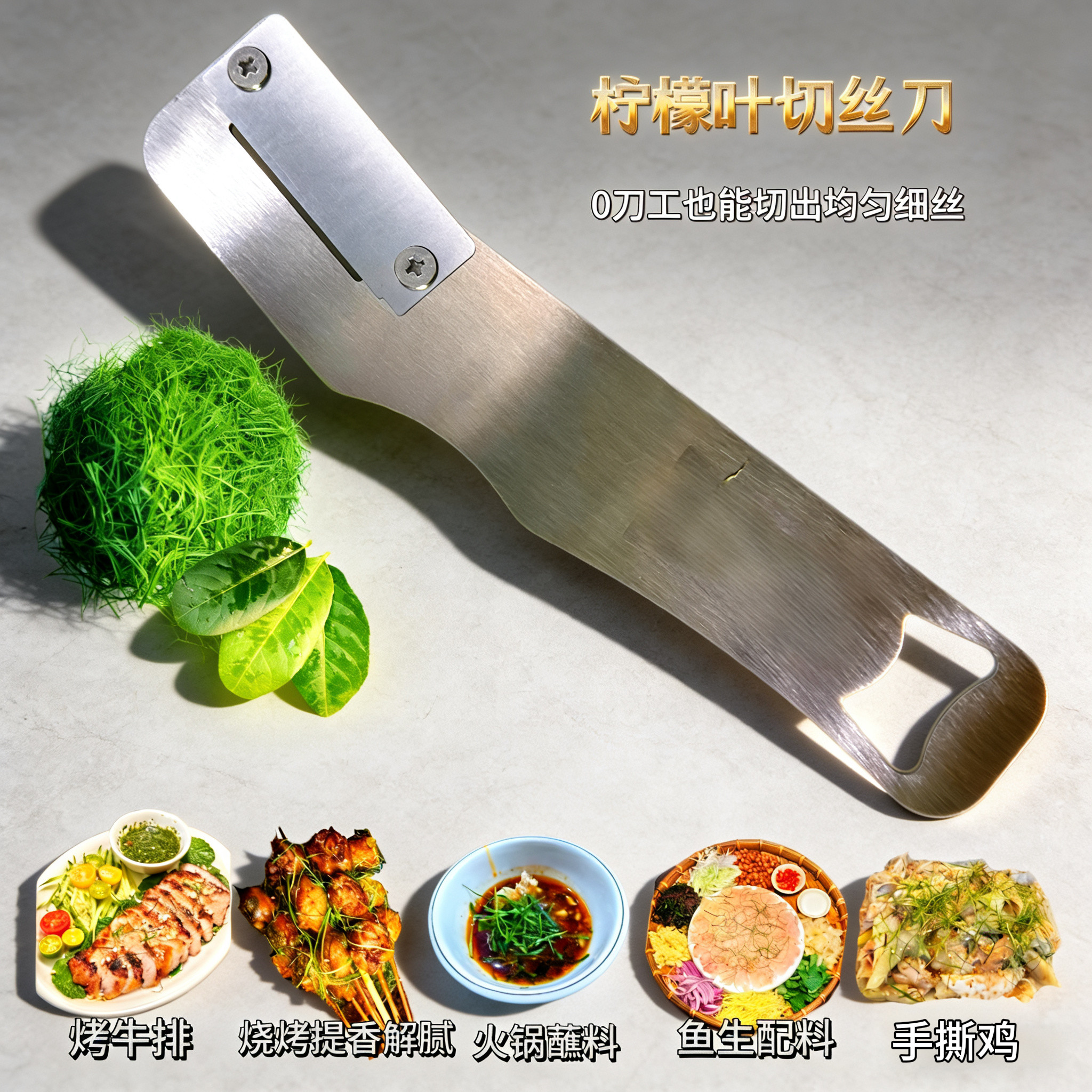 柠檬叶切丝刀鱼生烧烤配料泰式美食火锅西餐厅香料柠檬叶刨丝刀