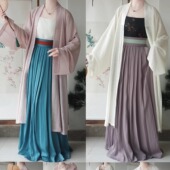 褙子春夏秋 对襟长衫 四喜长衫 西辞记日常宋制汉服折领直袖