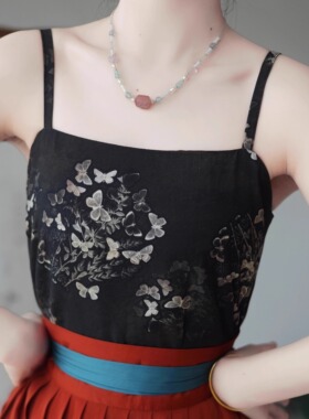 【吊带-改良有放胸垫夹层】 西辞记宋制汉服宋抹吊带透气舒适春夏