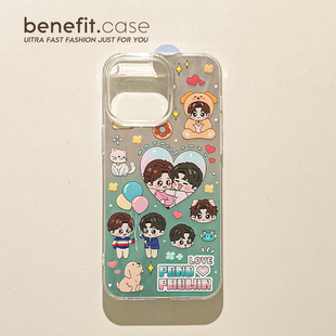 pondphuwin小面包普明可爱羽纱手机壳适用苹果16新款小米15保护套华为pura70可爱vivoX200防摔红米K70