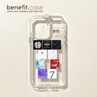 BTS专辑封面手机壳适用iPhone16小米14新款华为P70防摔荣耀50硅胶iPhone15保护壳爱豆明星防弹少年团手机壳