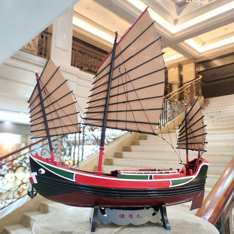中国名船绿眉毛号实木仿真帆船模型家居装饰品海洋博物馆主题摆件