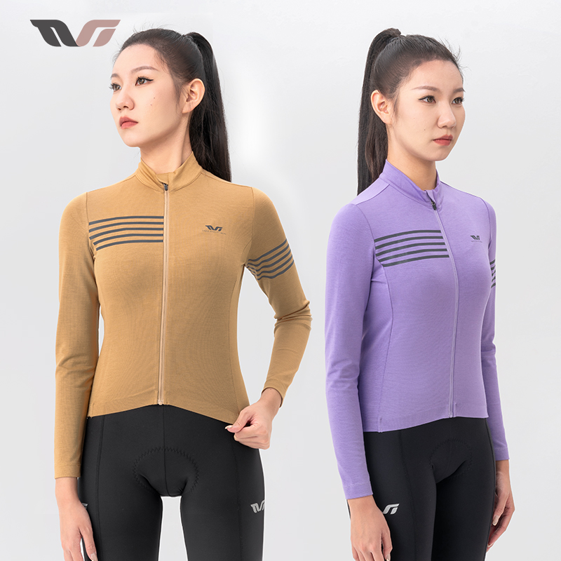 洛克兄弟TVI系列骑行服女款长袖上衣保暖防风秋冬季公路自行车服