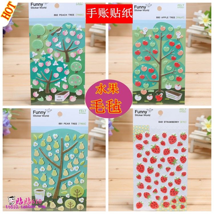 FULL Imported the republic of korea funny fruit Felt decorate children Greeting cards diy Play Hand account felt Stickerin the Toy/Childs/Puzzle/Building block/Model , Early Learning/Smart toys , Sticker  category - from Buy2taobao.com to provide professional Taobao agent buy service