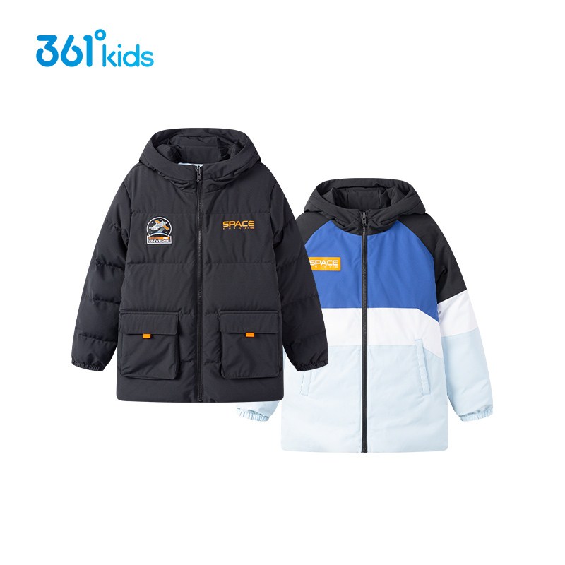 361儿童羽绒服男童装两面穿冬季新款361度中大童保暖大衣外套男孩