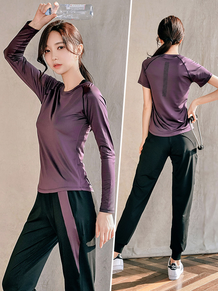 2024新款瑜伽服女夏季健身房运动套装晨跑步服速干衣宽松大码