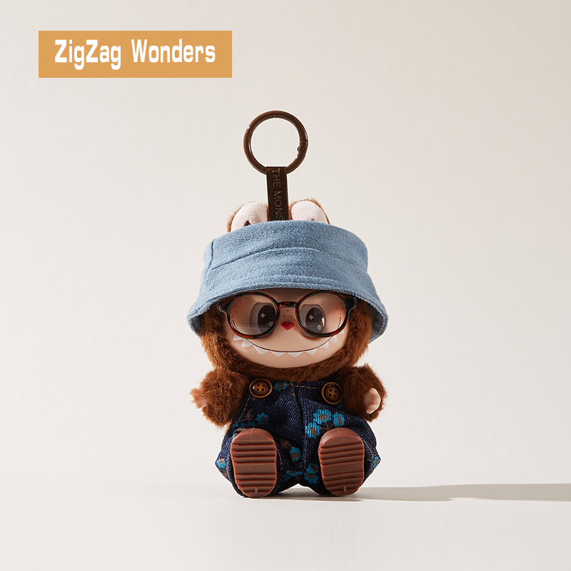 ZigZag软萌星球娃衣社拉布布labubu棕色搪胶公仔手工衣服潮玩娃衣