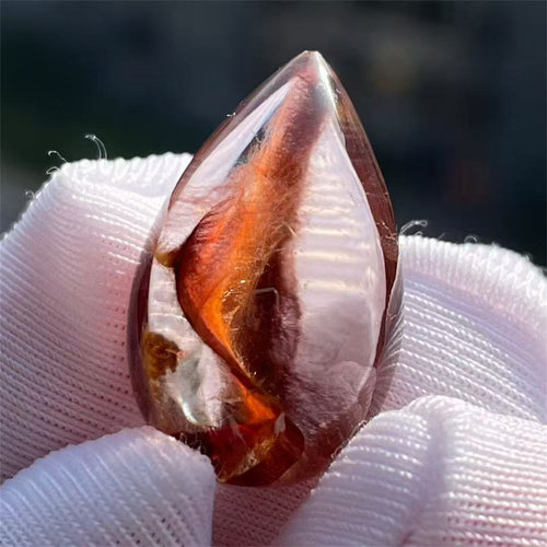 天然水晶红兔毛一帆风顺异象裸石DIY饰品项链挂件吊坠一物一图款