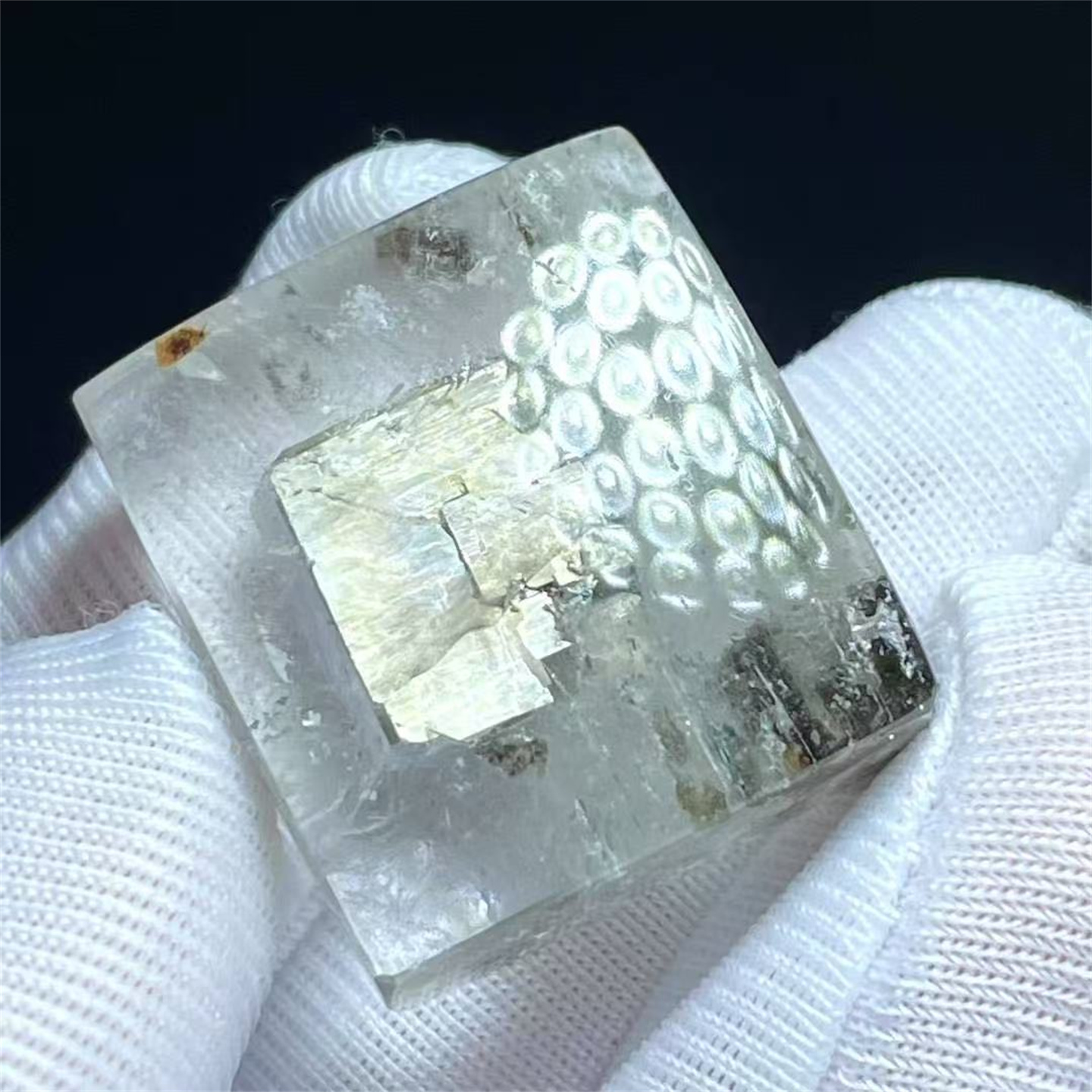 天然水晶全包裹大颗粒铜矿方牌裸石DIY饰品项链挂件吊坠一物一图
