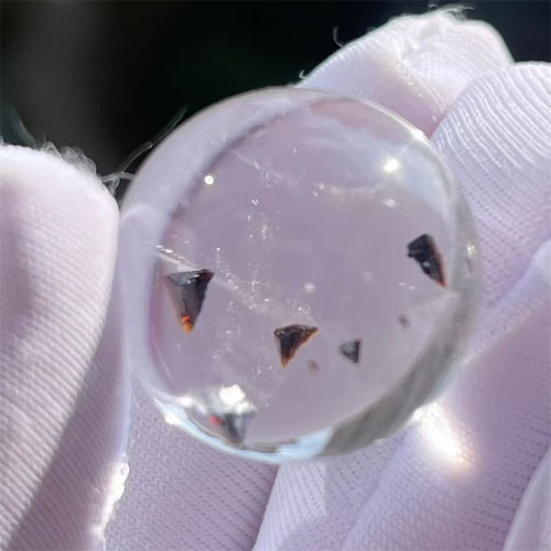 天然水晶全包体闪锌矿奇石圆珠15mmDIY多宝串项链吊坠一物一图款