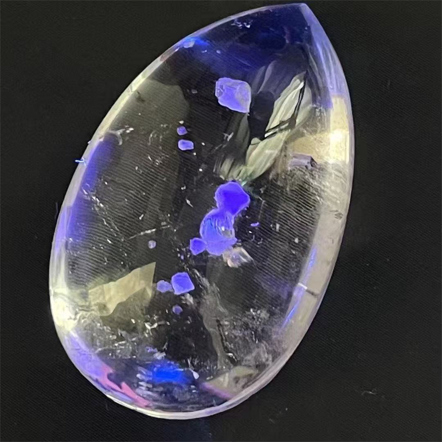 天然水晶全包裹多面体绿色矿物颗粒荧光奇石DIY饰品项链挂件吊坠