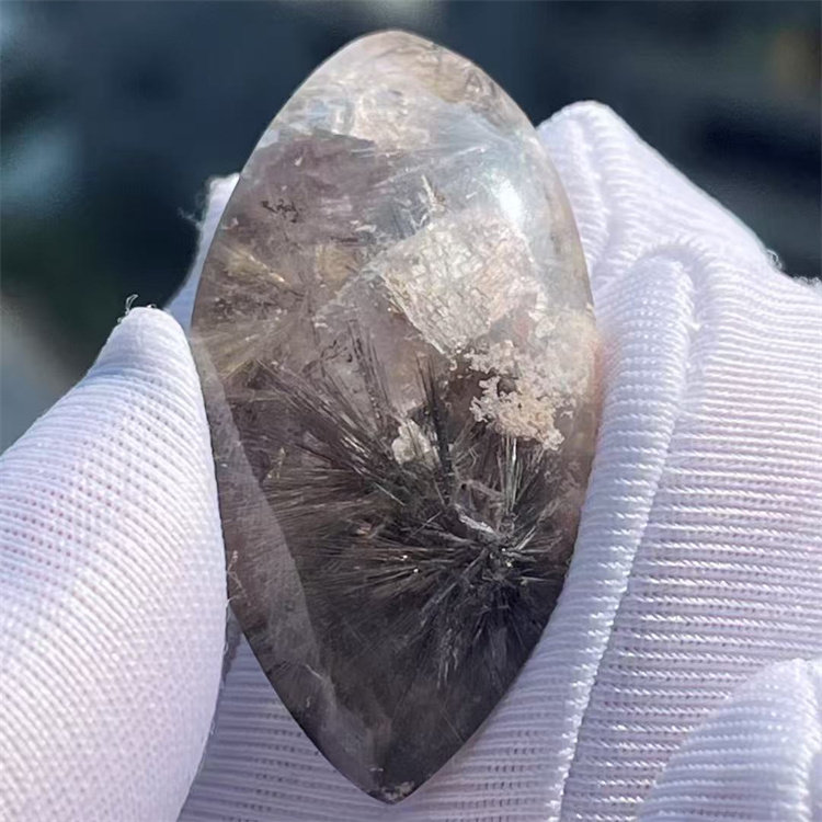 天然水晶银发花朵共生方解石异象裸石饰品项链挂件吊坠一物一图款