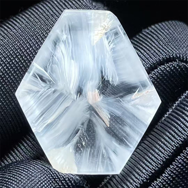 天然水晶猫眼兔毛发花异象裸石DIY配饰品项链挂件吊坠一物一图款