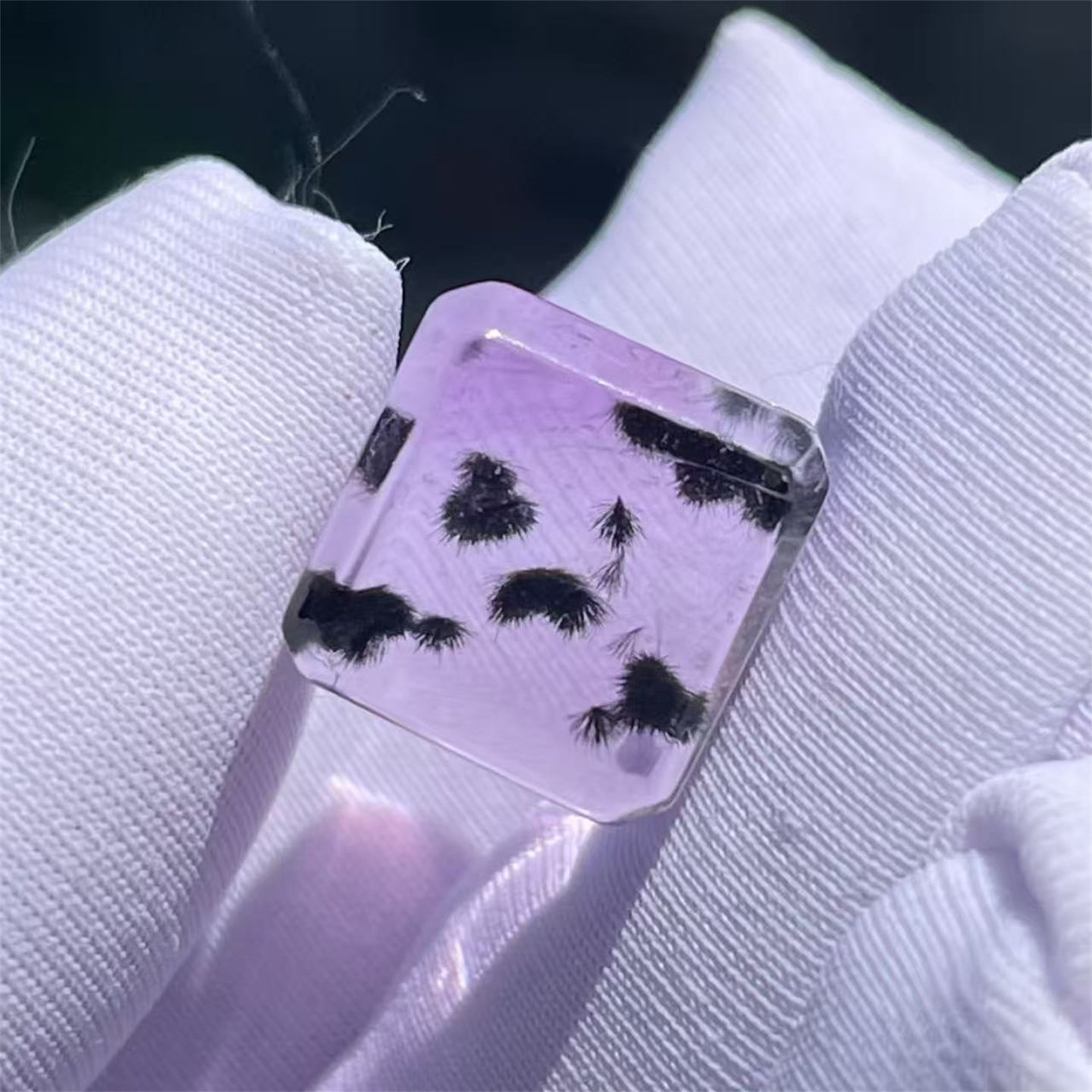 天然紫水晶包裹蓝发花方糖裸石DIY饰品多宝串项链吊坠一物一图款