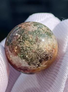 天然水晶四季花幽灵圆珠球16mmDIY多宝手串项链挂件吊坠一物一图