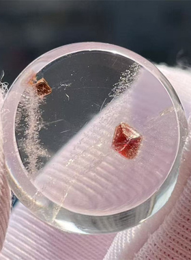 天然水晶全包裹红色矿物裸石DIY饰品戒指项链挂件吊坠一物一图款