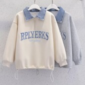 洋气卫衣16 15新款 12少女秋装 宽松上衣13初中高中学生岁女孩polo衫