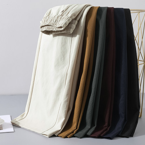 早秋新款八分阔腿裤女初中高中学生大码宽松显瘦休闲九分直筒裤子