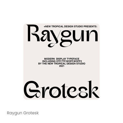 Raygun 潮流复古酸性逆反差英文字体品牌logo海报排版字体安装mac