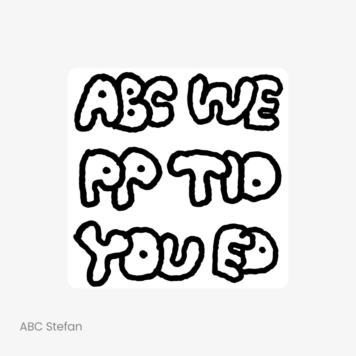 ABC Stefan 文艺术家手写手绘风格英文字体logo标识品牌字体安装