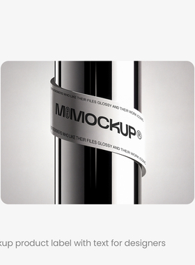 1款包豪斯风格标签带logo标识设计效果展示样机mockup贴图psd模版