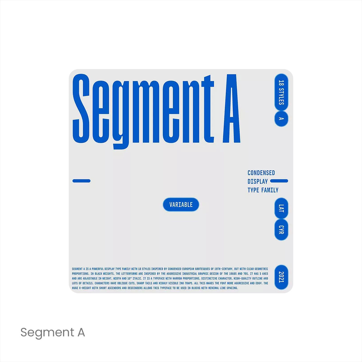 Segment A 18款窄间距复古英文字体logo标识排版版式字体安装mac