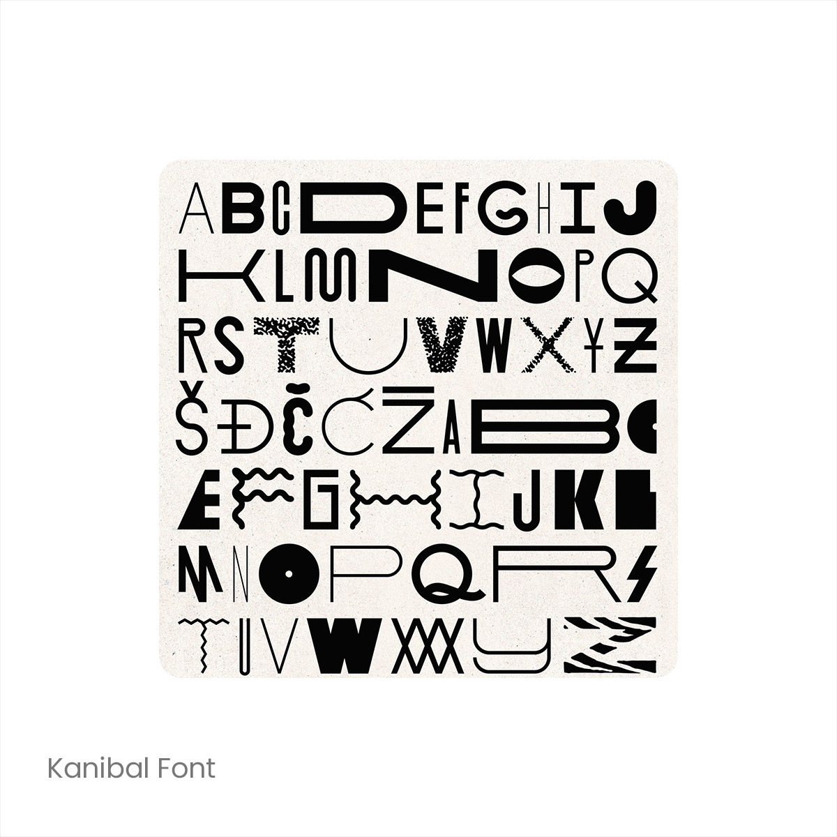 Kanibal 1款实验性手绘涂鸦创意英文字体logo标识排版版式字体安