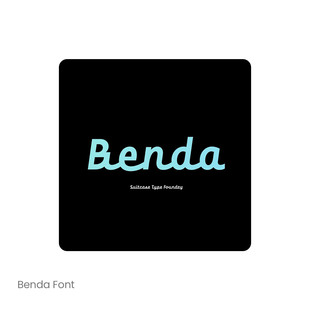 Benda 文艺连笔手写英文字体品牌logo标识排版版式字体安装下载
