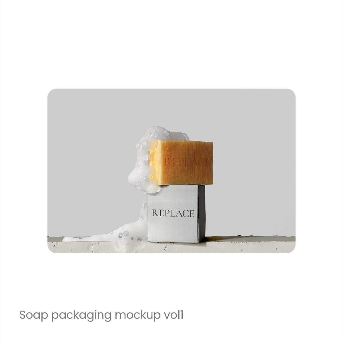 1款肥皂产品包装盒模拟效果场景样机mockup智能贴图psd素材模版