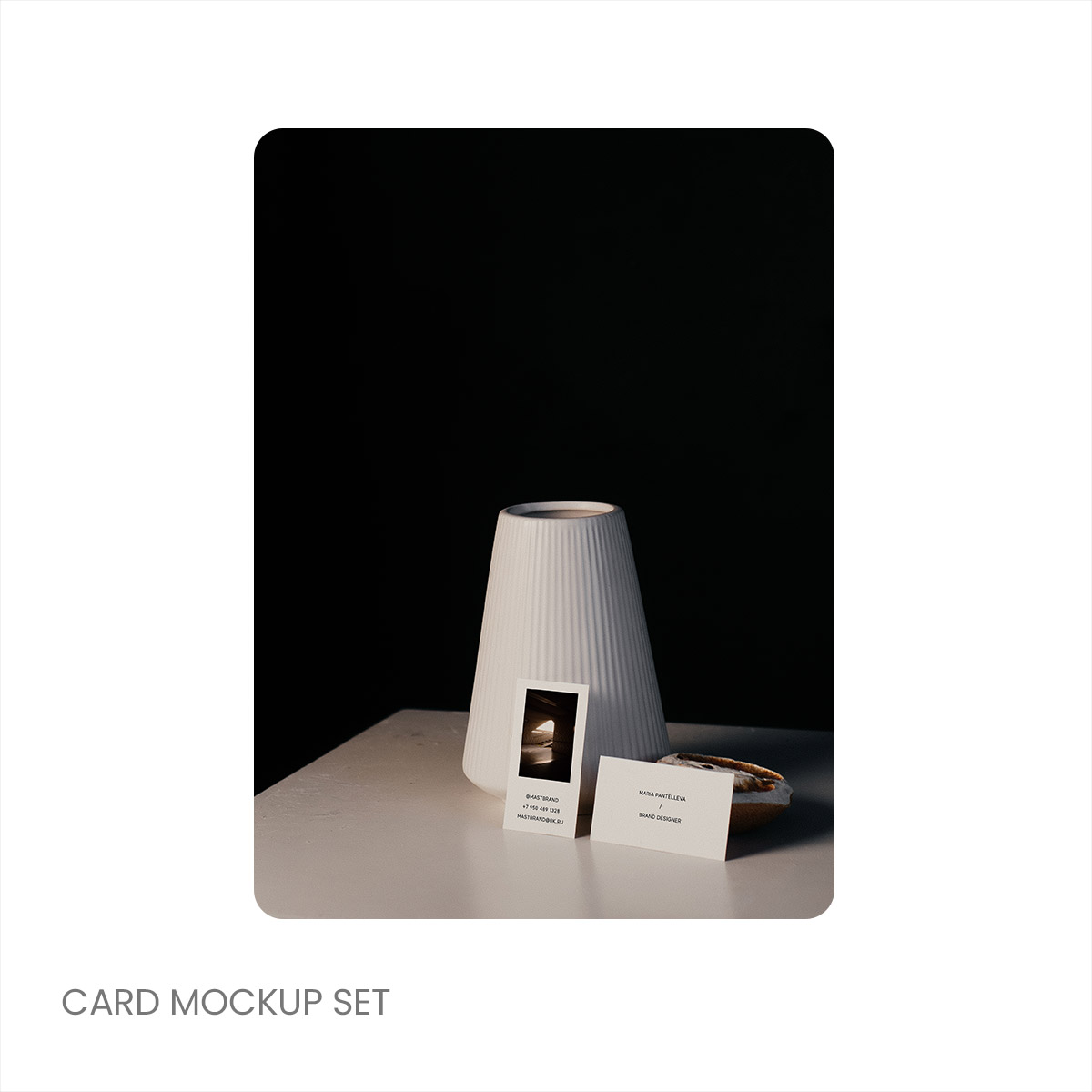 1款方形明信片卡片模拟效果展示样机mockup智能贴图psd设计素材