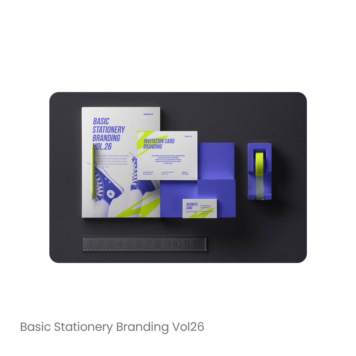 a4海报名片文具品牌vi设计效果展示mockup智能贴图样机psd素材