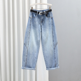 高腰无弹长裤 2026春夏新款 女宽松显瘦洋气香蕉裤 老爹裤 宽松牛仔裤