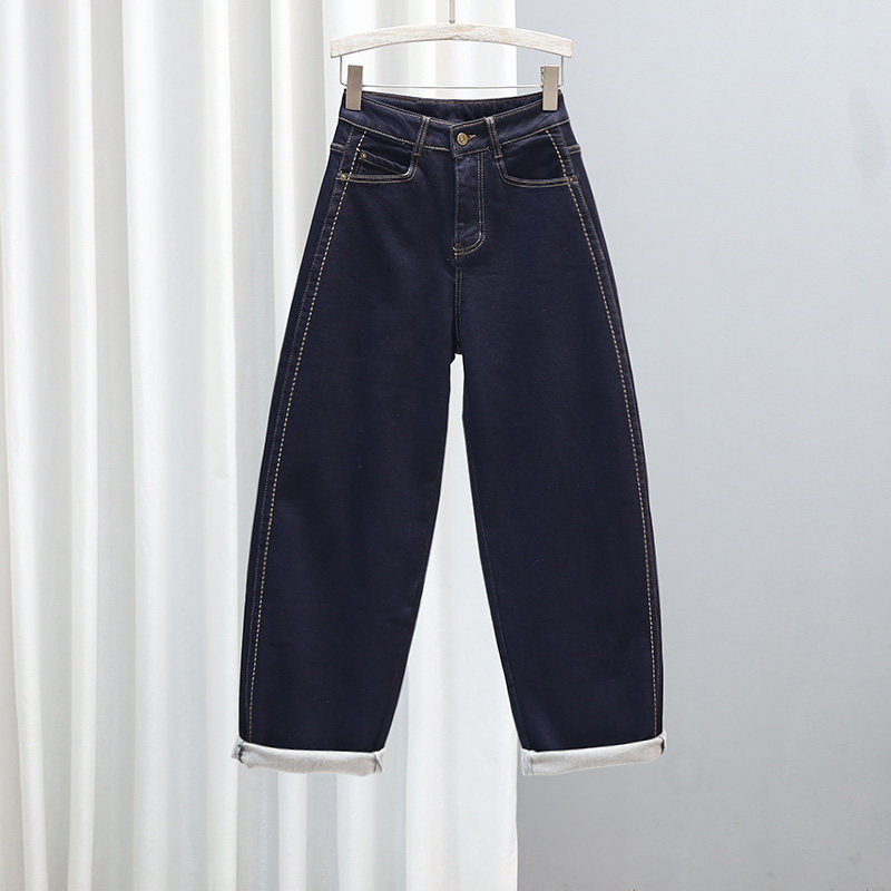 2025秋冬抓绒宽松牛仔裤女加厚老爹裤潮流时尚百搭哈伦弯刀裤长裤,女装/女士精品,牛仔裤,淘宝优惠券,粉丝福利购,淘宝优惠卷