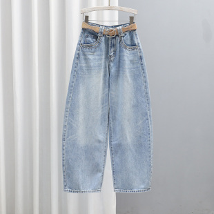 高腰弯刀裤 2026春夏新款 女宽松显瘦百搭香蕉裤 老爹裤 子 宽松牛仔裤