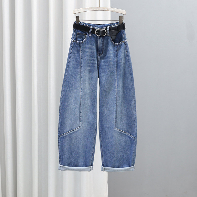 2026春夏簿款时尚牛仔老爹裤女长裤高腰宽松显瘦萝卜裤百搭哈伦裤,女装/女士精品,牛仔裤,淘宝优惠券,粉丝福利购,淘宝优惠卷